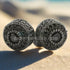 Fully Iced Micro Pave Black Rhodium Plated Cluster CZ Men Women Stud Earrings